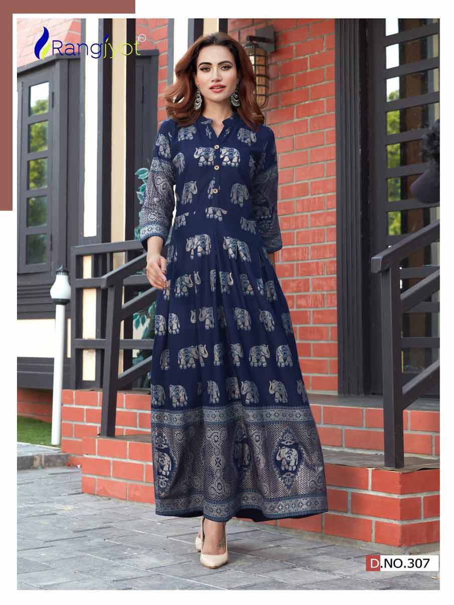Shenaaz Vol-3 Gold Print Rayon Kurti Set Shenaaz Vol-3 Gold Print Rayon Kurti Set